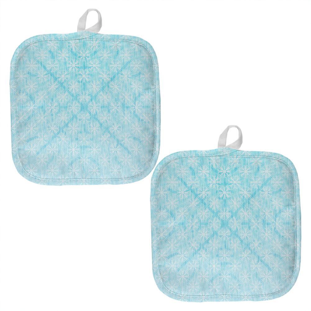 Christmas Viking Helm of Awe Snowflakes All Over Pot Holder (Set of 2)