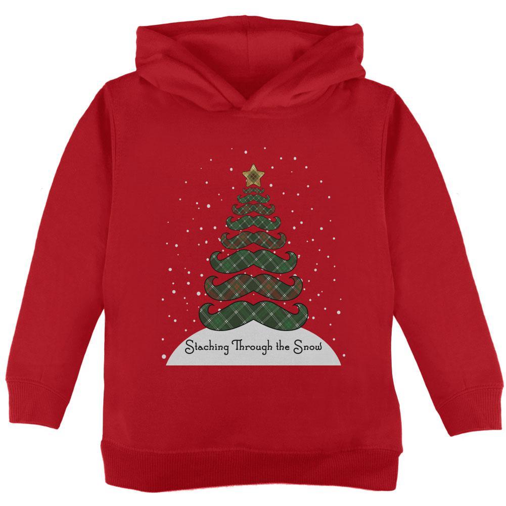 Christmas Staching Dashing Through the Snow Mustache Pun Toddler Hoodie