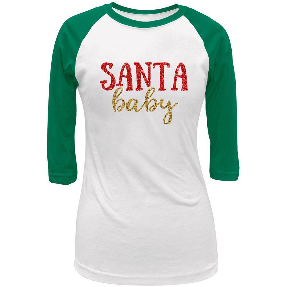 Christmas Santa Baby Juniors 3/4 Raglan T Shirt