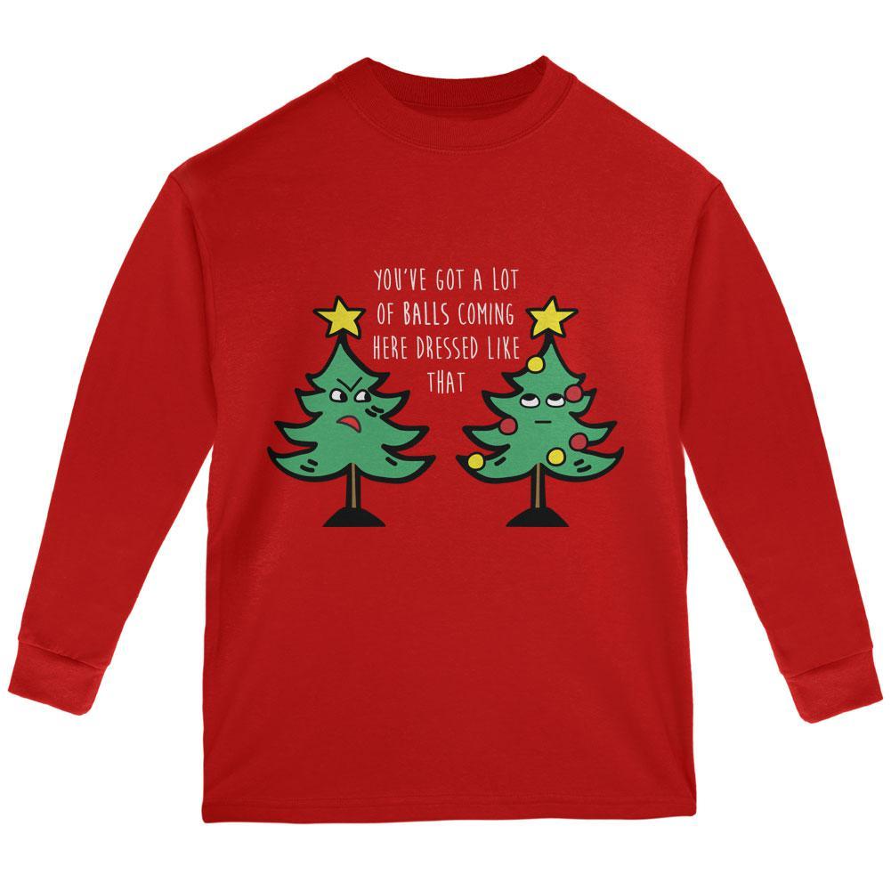 Christmas Tree You've Got a Lot of Balls Funny Youth Long Sleeve T Shirt