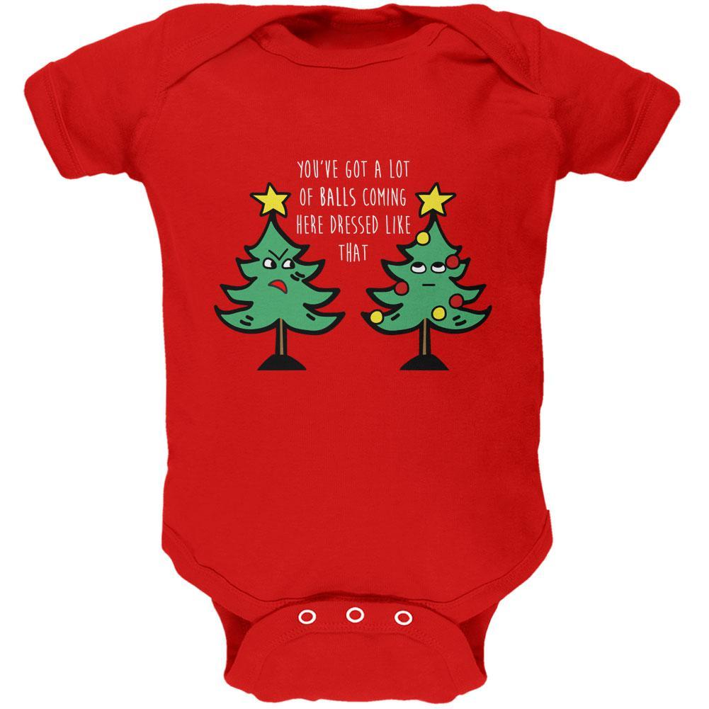 Christmas Tree You've Got a Lot of Balls Funny Soft Baby One Piece