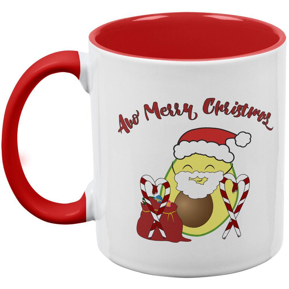 Avo Have A Merry Christmas Avocado Red Handle Coffee Mug