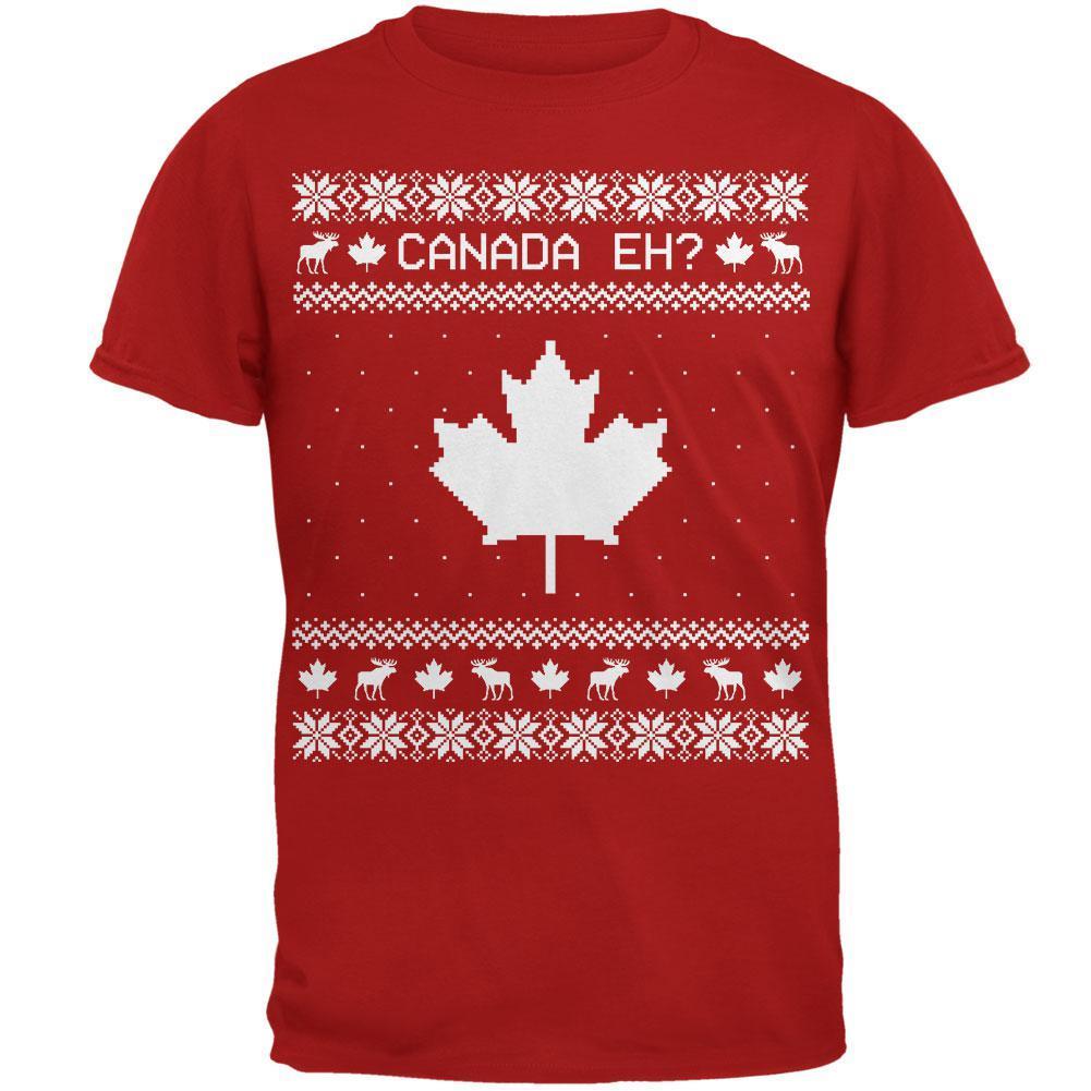 Canadian Canada Eh Ugly Christmas Sweater Mens Soft T Shirt