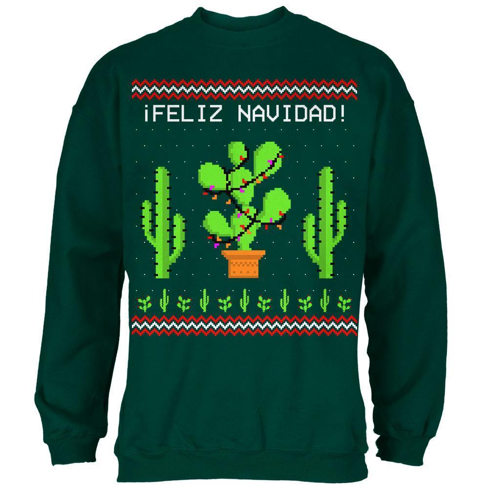 Cactus Desert Feliz Navidad Ugly Christmas Sweater Mens Sweatshirt