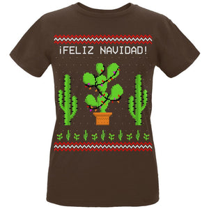 Cactus Desert Feliz Navidad Ugly Christmas Sweater Womens Organic T Shirt