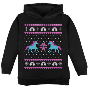 Unicorn Rainbow Ugly Christmas Sweater Toddler Hoodie