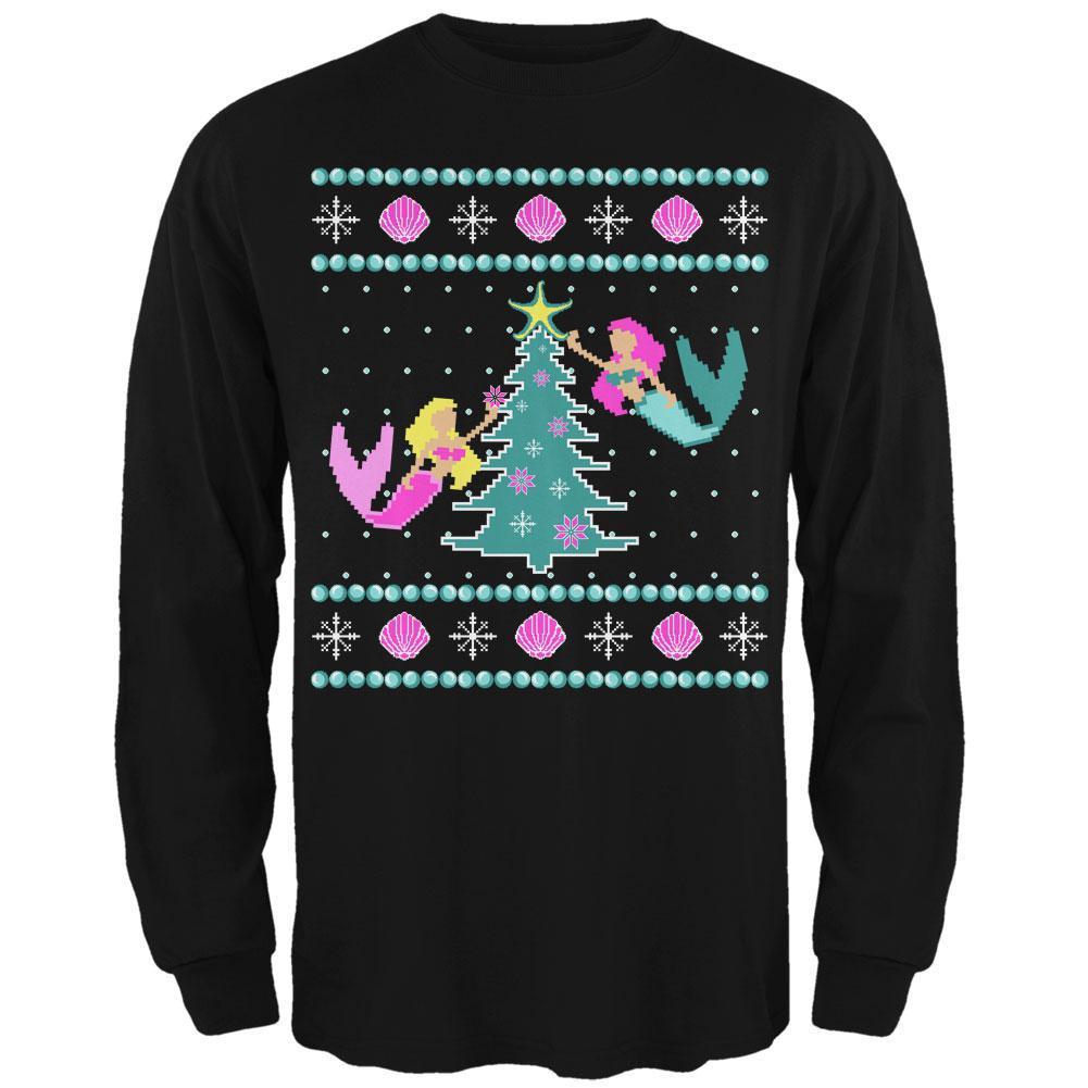 Mermaid Tree Ugly Christmas Sweater Mens Long Sleeve T Shirt