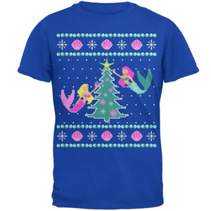 Mermaid Tree Ugly Christmas Sweater Mens Soft T Shirt