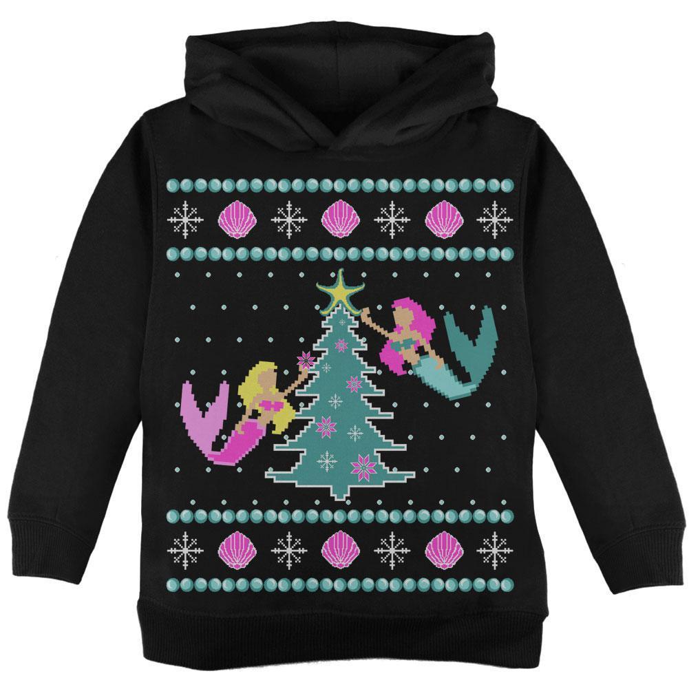 Mermaid Tree Ugly Christmas Sweater Toddler Hoodie