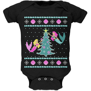 Mermaid Tree Ugly Christmas Sweater Soft Baby One Piece