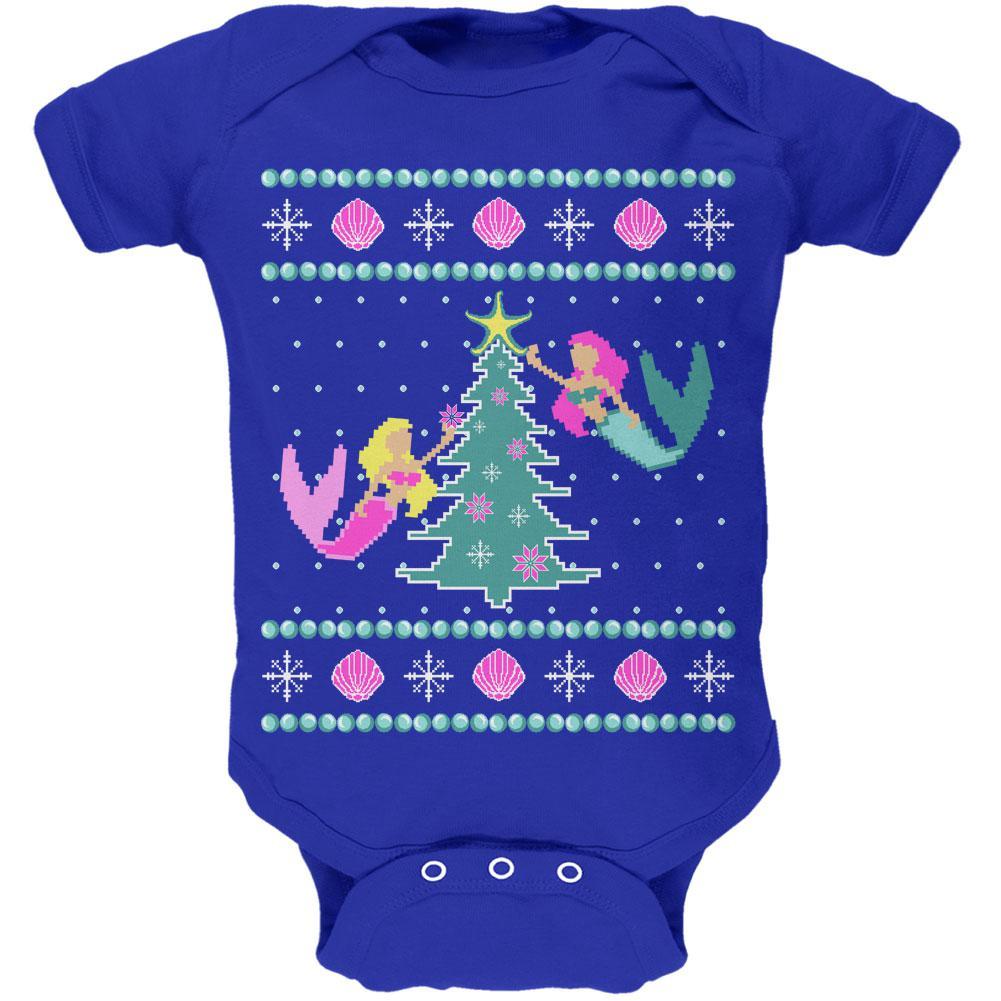 Mermaid Tree Ugly Christmas Sweater Soft Baby One Piece