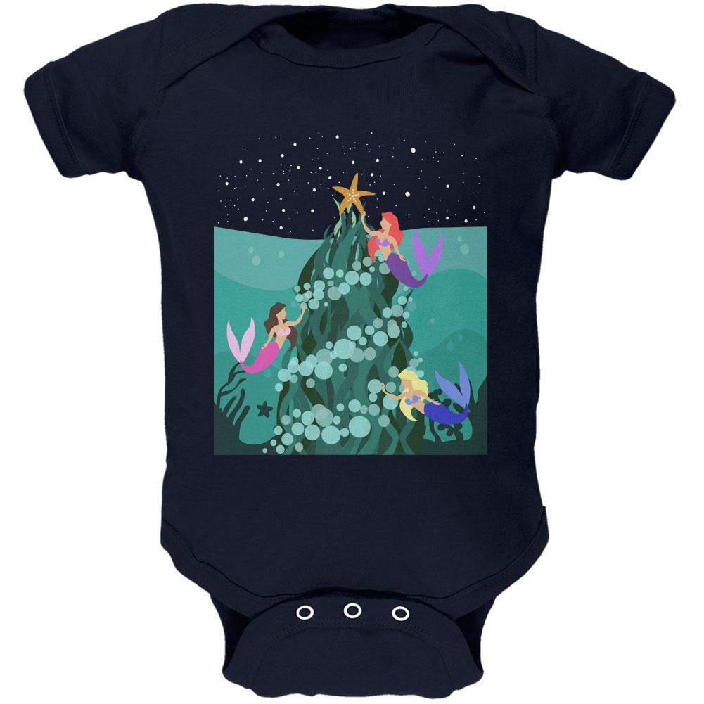Mermaid Christmas Tree Soft Baby One Piece