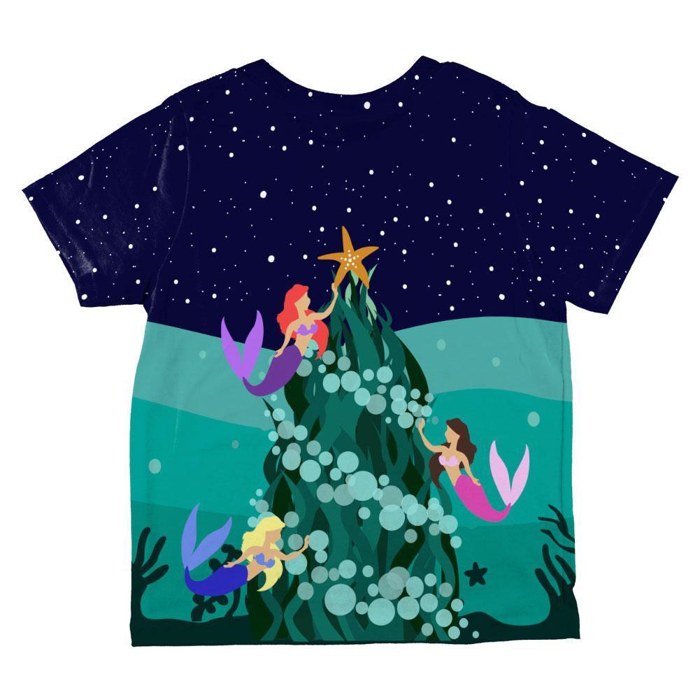 Mermaid Christmas Tree All Over Toddler T Shirt