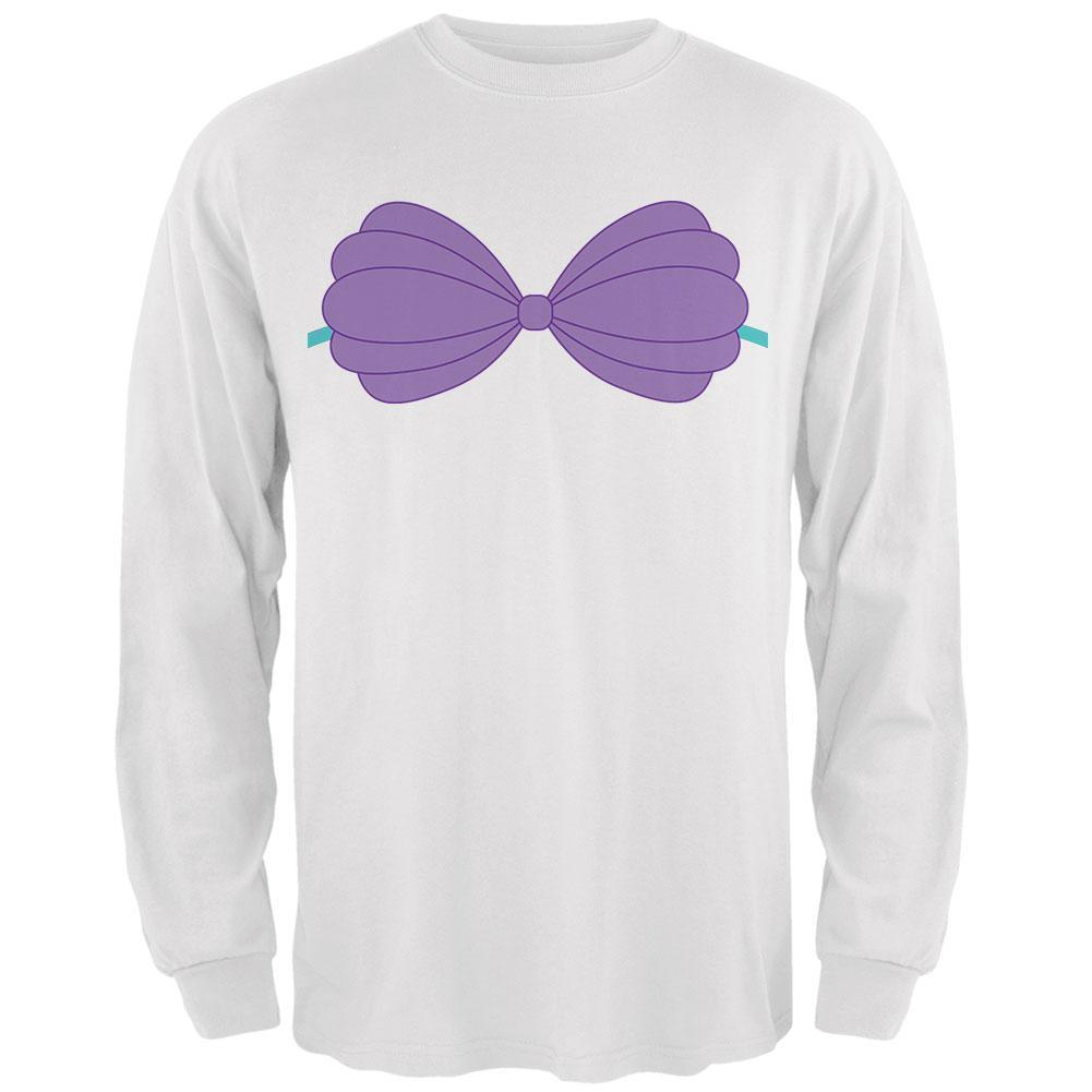 Halloween Purple Shell Bra Costume Mens Long Sleeve T Shirt