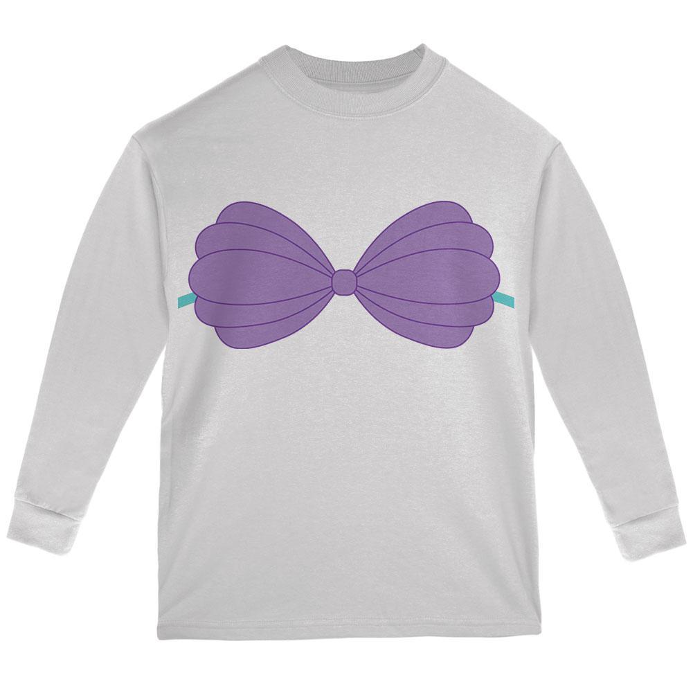 Halloween Purple Shell Bra Costume Youth Long Sleeve T Shirt
