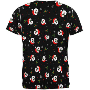 Christmas Santas in Sunglasses Pattern All Over Mens T Shirt