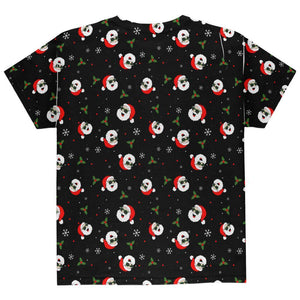 Christmas Santas in Sunglasses Pattern All Over Youth T Shirt