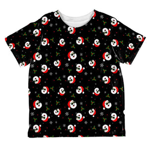 Christmas Santas in Sunglasses Pattern All Over Toddler T Shirt