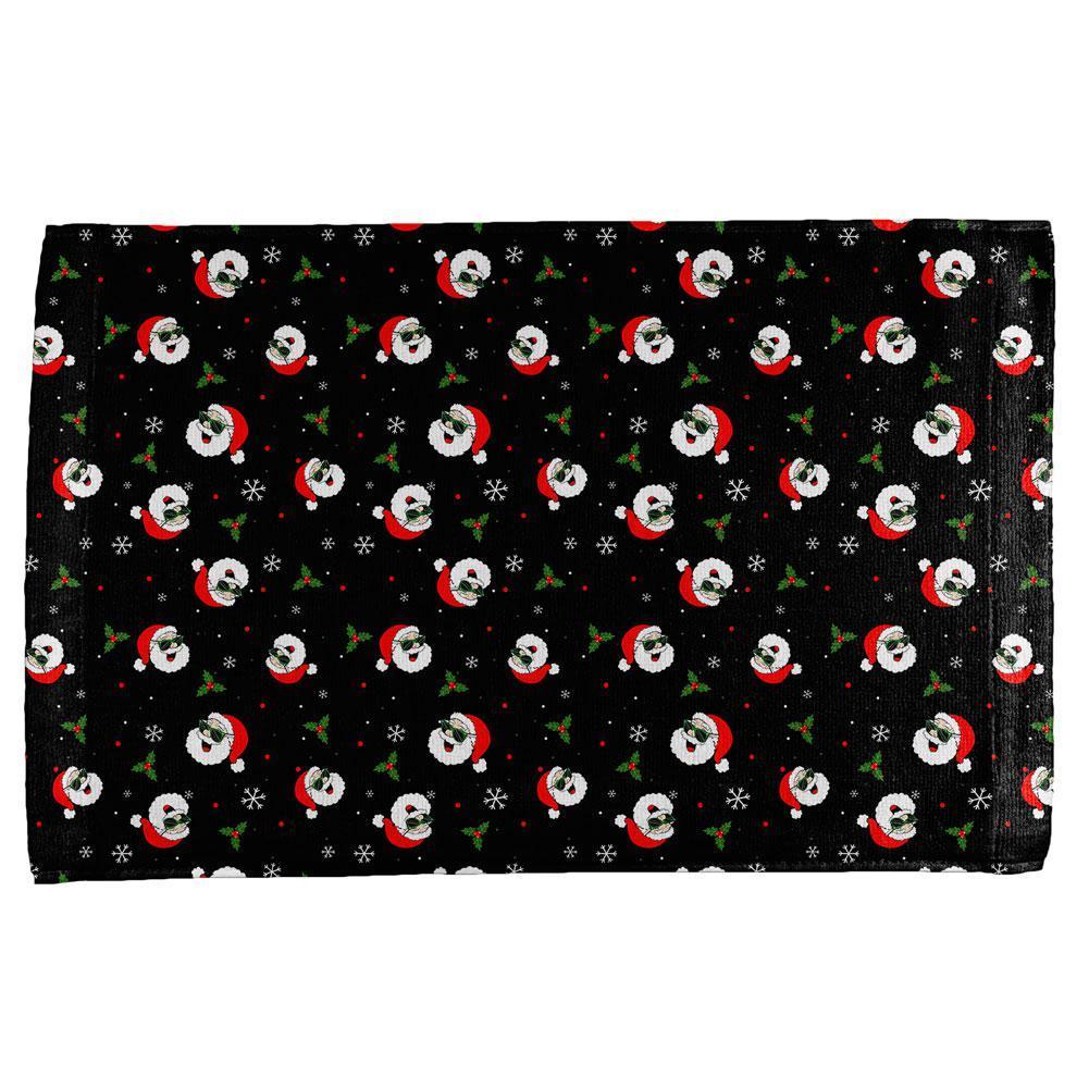 Christmas Santas in Sunglasses Pattern All Over Hand Towel
