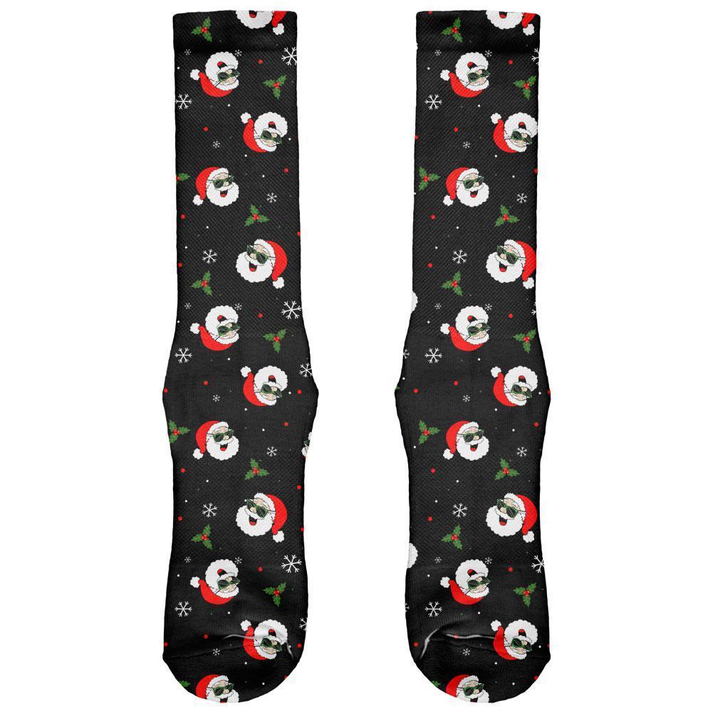 Christmas Santas in Sunglasses Pattern All Over Soft Socks