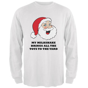 Christmas Santa Milkshake Brings All the Toys to the Yard Mens Long Sleeve T Shirt