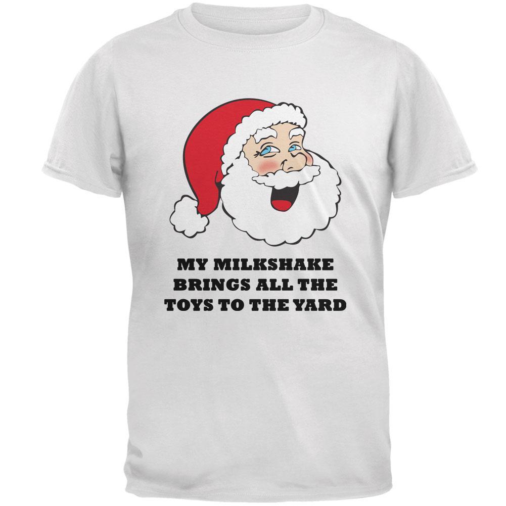 Christmas Santa Milkshake Brings All the Toys to the Yard Mens T Shirt