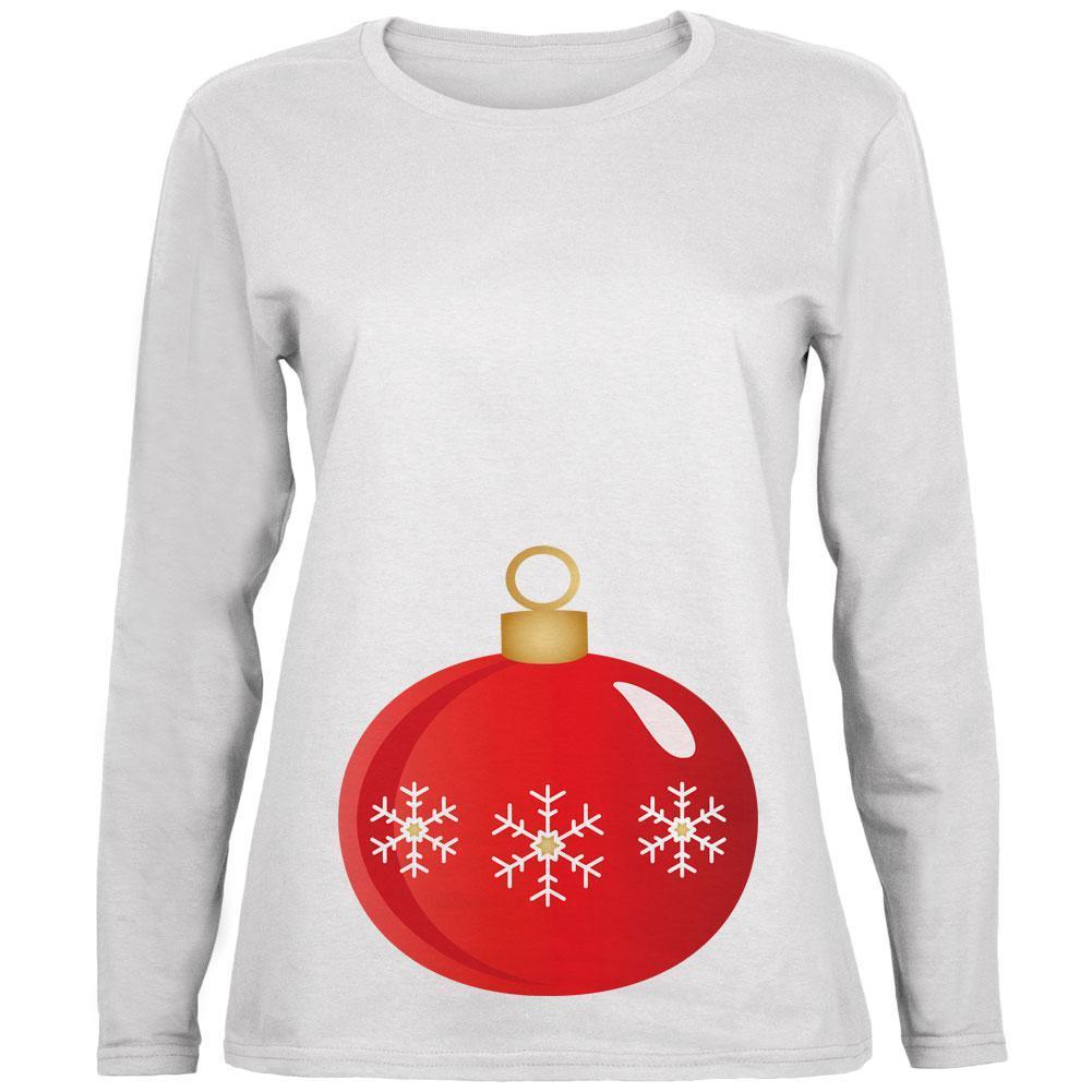 Maternity Christmas Ornament Ladies' Relaxed Jersey Long-Sleeve Tee