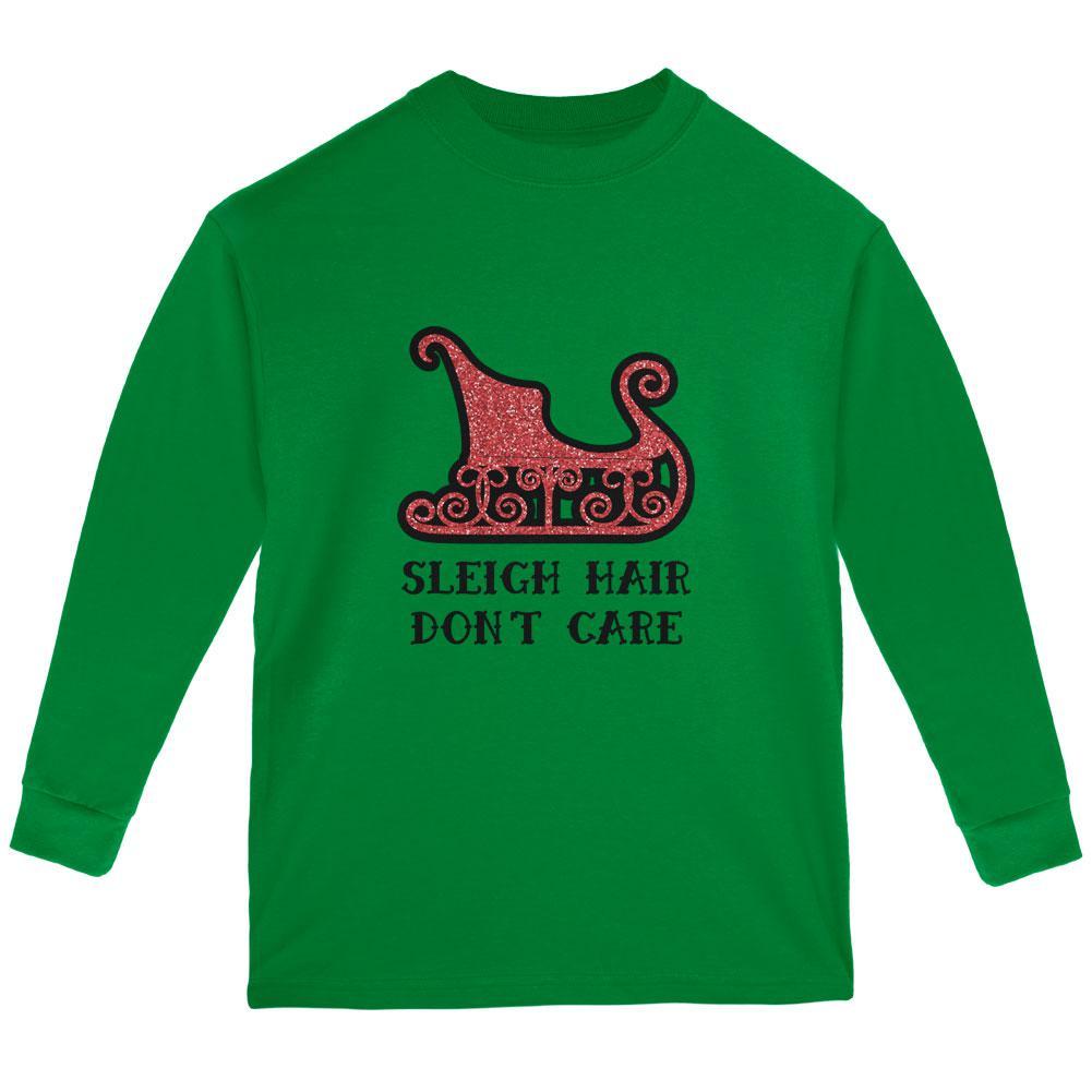 Christmas Sleigh Hair Don't Care Youth Long Sleeve T Shirt