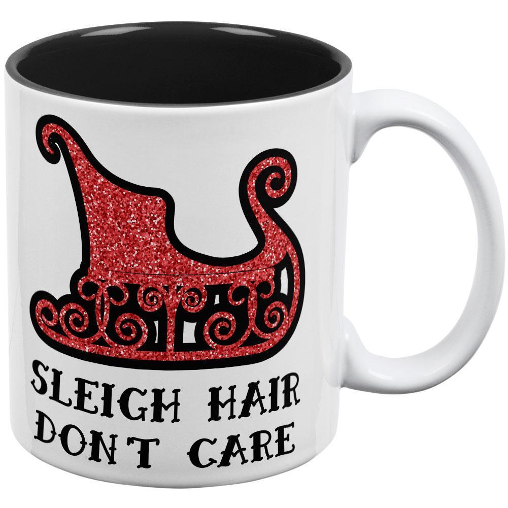 Christmas Sleigh Hair Don't Care All Over Coffee Mug