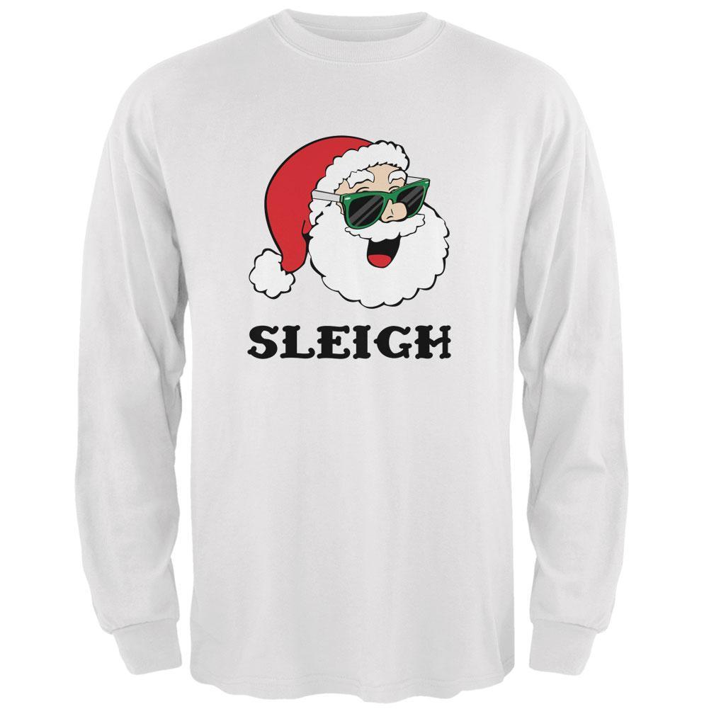 Christmas Santa Sunglasses Sleigh Slay Mens Long Sleeve T Shirt