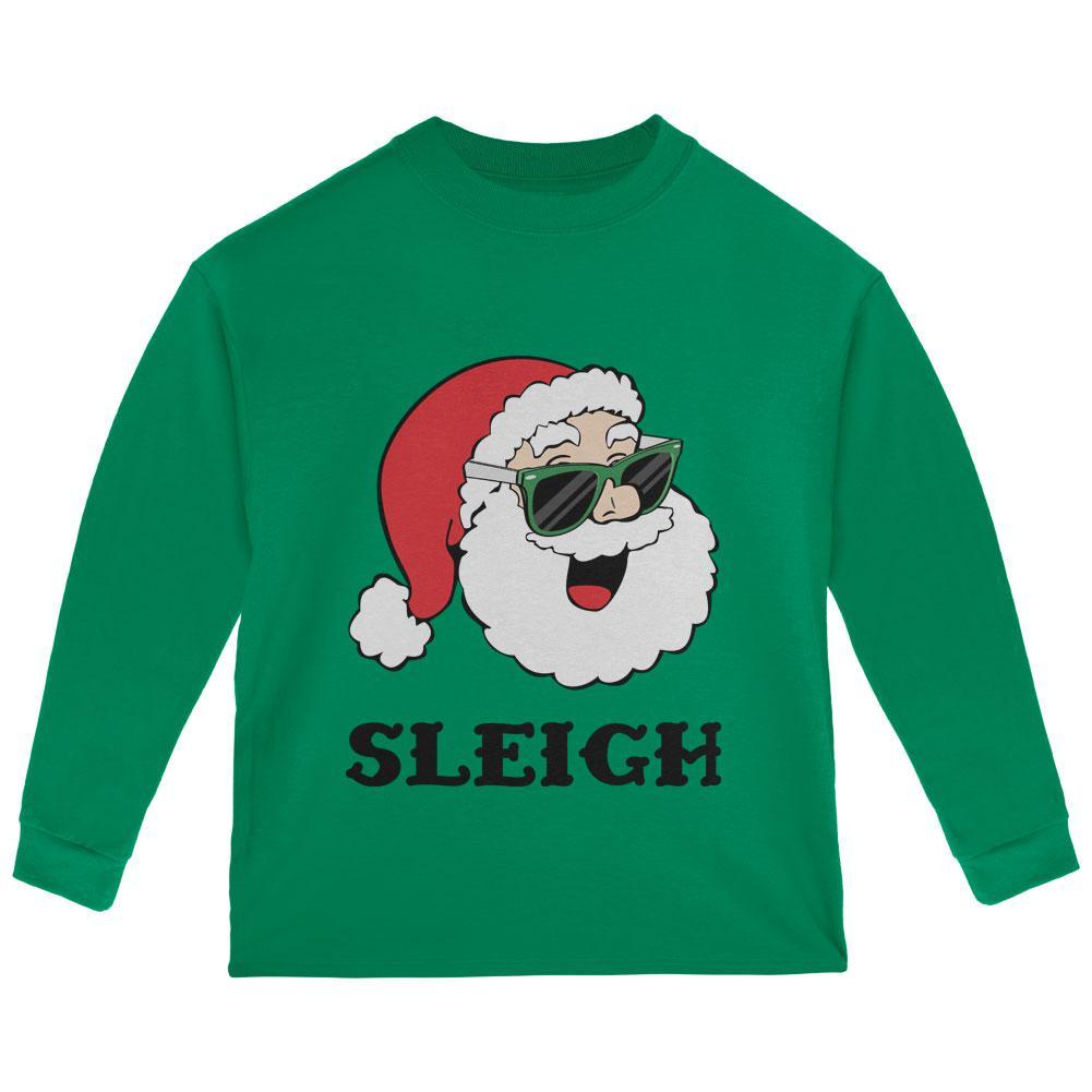 Christmas Santa Sunglasses Sleigh Slay Toddler Long Sleeve T Shirt