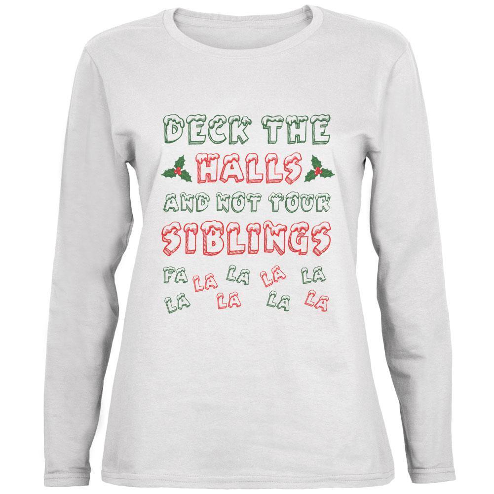 Christmas Deck the Halls Not Your Siblings Ladies' Relaxed Jersey Long-Sleeve Tee