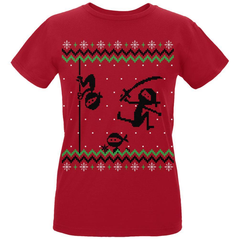 Ninja Ninjas Attack Ugly Christmas Sweater Womens Organic T Shirt