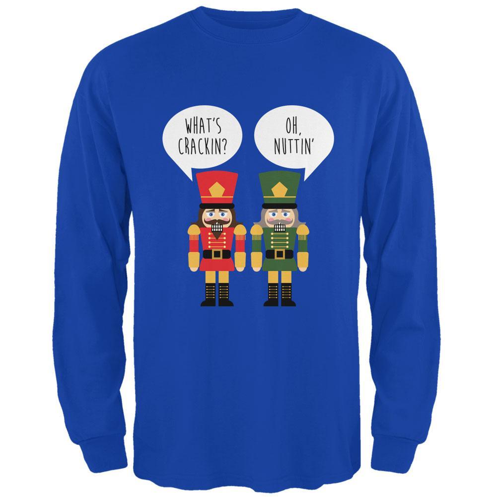 Christmas Nutcracker What's Crackin' Funny Mens Long Sleeve T Shirt