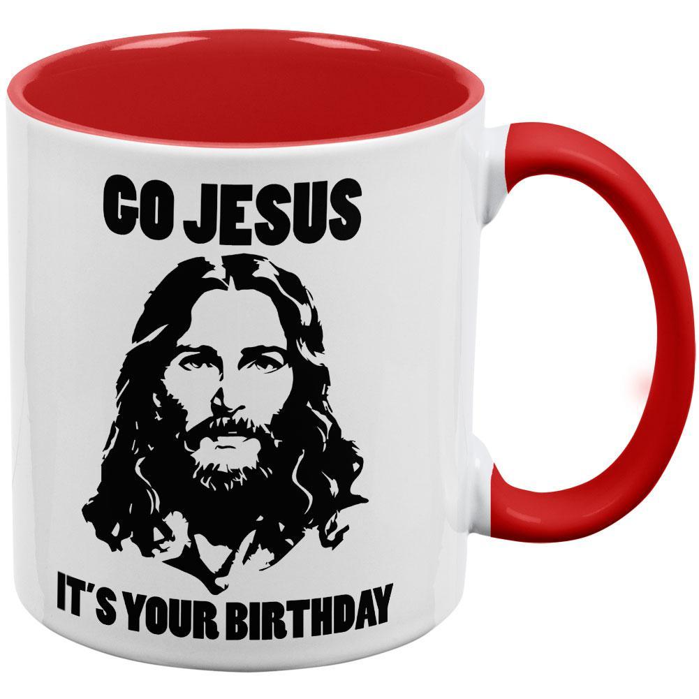 Christmas Go Jesus It's Your Birthday Red Handle Coffee Mug