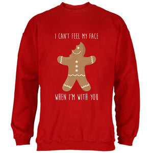 Christmas Gingerbread Man Can't Feel My Face Mens Sweatshirt
