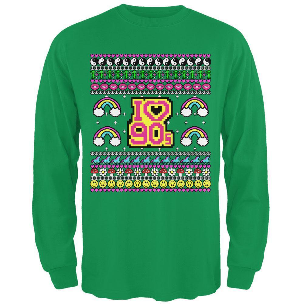 I Love the 90s Retro Nostalgia Ugly Christmas Sweater Mens Long Sleeve