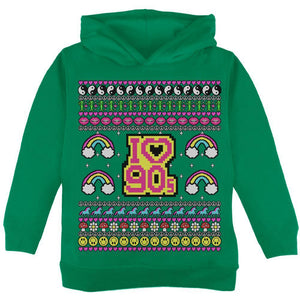 I Love the 90s Retro Nostalgia Ugly Christmas Sweater Toddler Hoodie