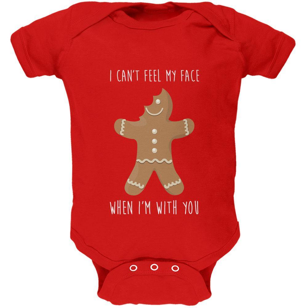 Christmas Gingerbread Man Can't Feel My Face Soft Baby One Piece