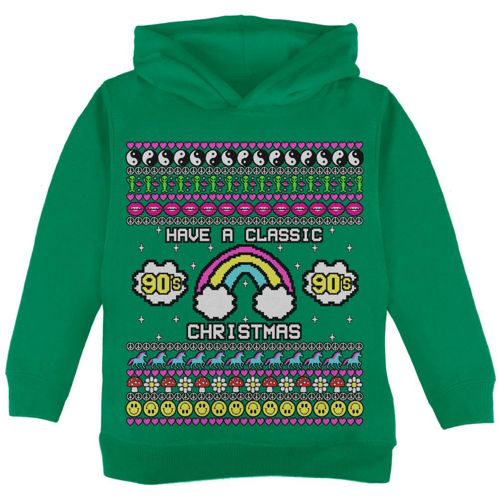Retro 90s Nostalgia Classic Ugly Christmas Sweater Toddler Hoodie