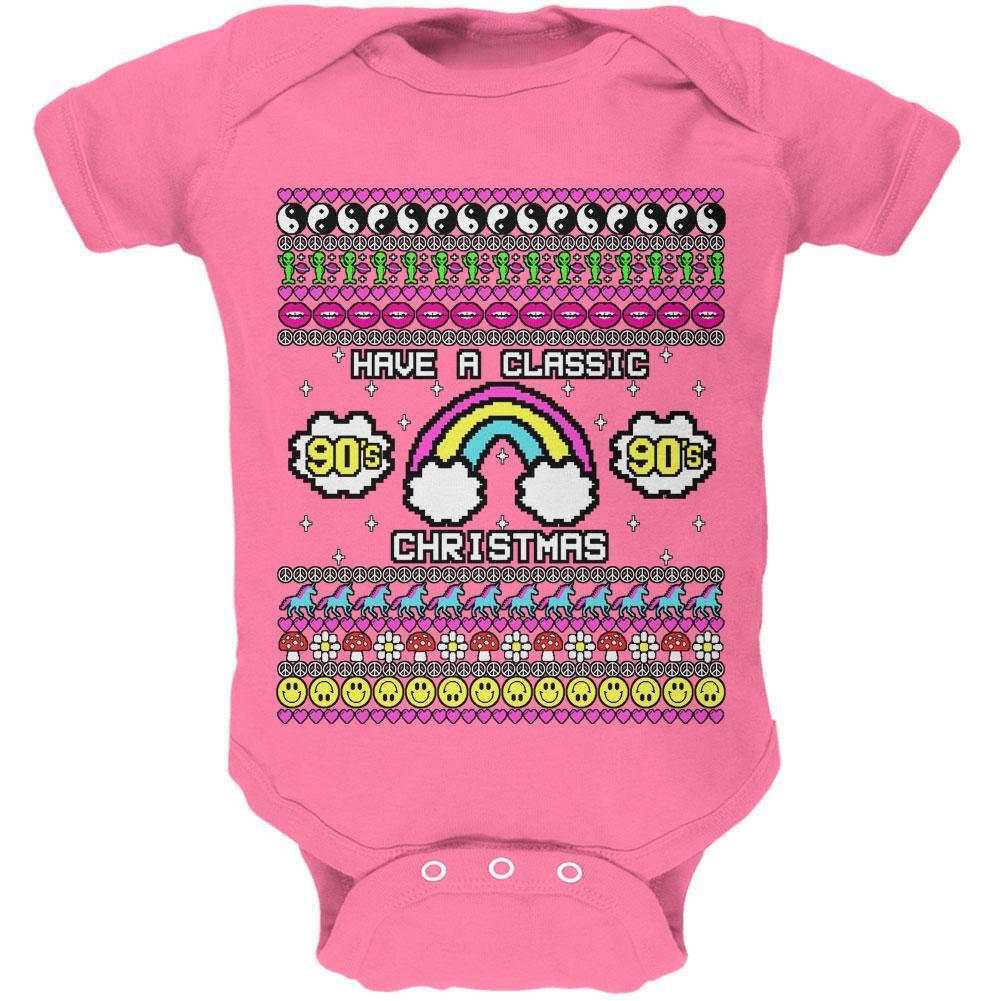 Retro 90s Nostalgia Classic Ugly Christmas Sweater Soft Baby One Piece