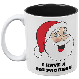 Christmas Santa I Have a Big Package Funny All Over Coffee Mug