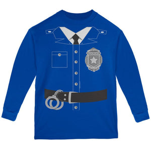Halloween Policeman Costume Youth Long Sleeve T Shirt