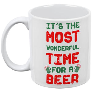 Christmas Most Wonderful Time for a Beer All Over Coffee Mug