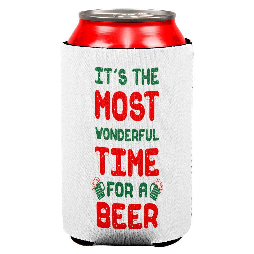 Christmas Most Wonderful Time for a Beer All Over Can Cooler
