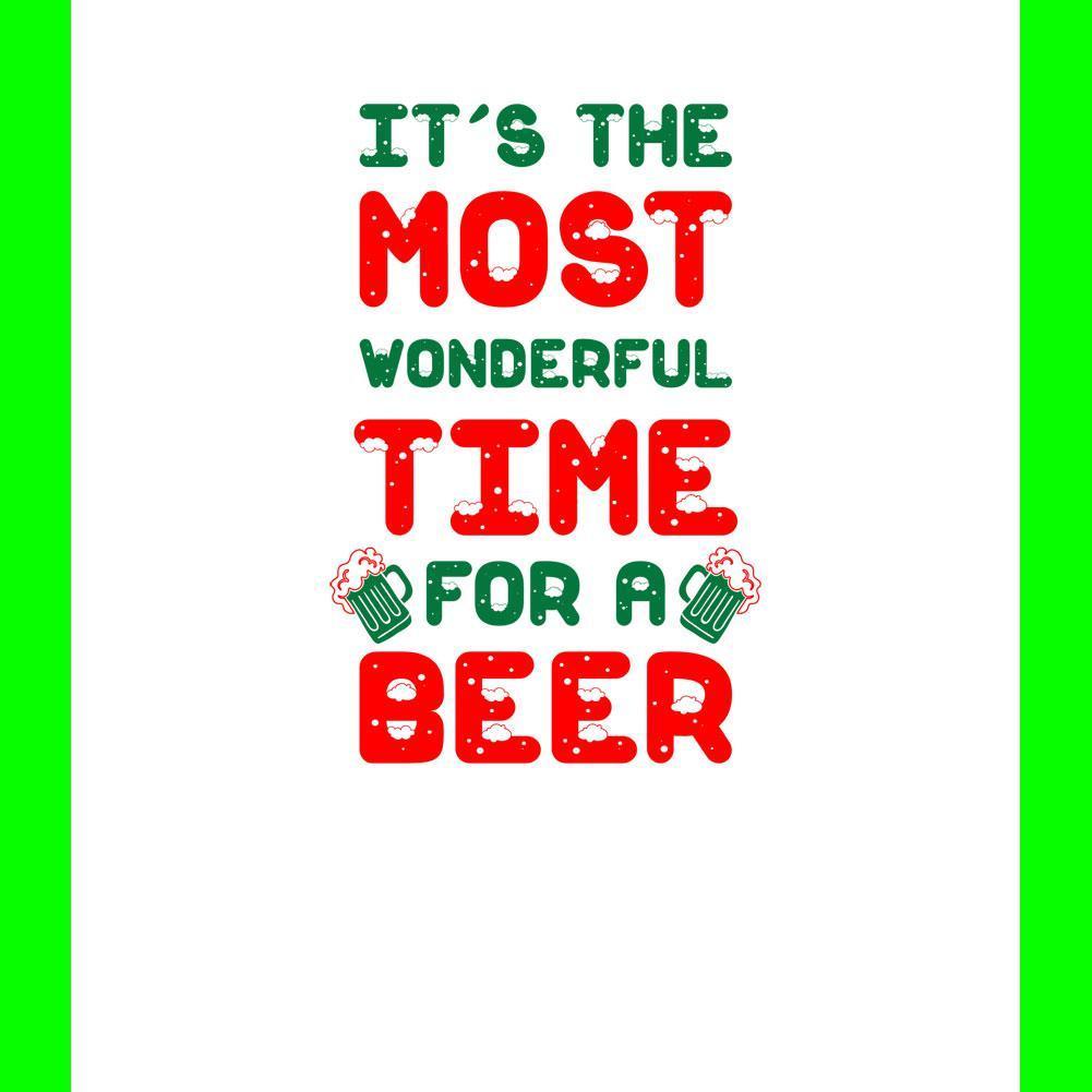 Christmas Most Wonderful Time for a Beer All Over Can Cooler