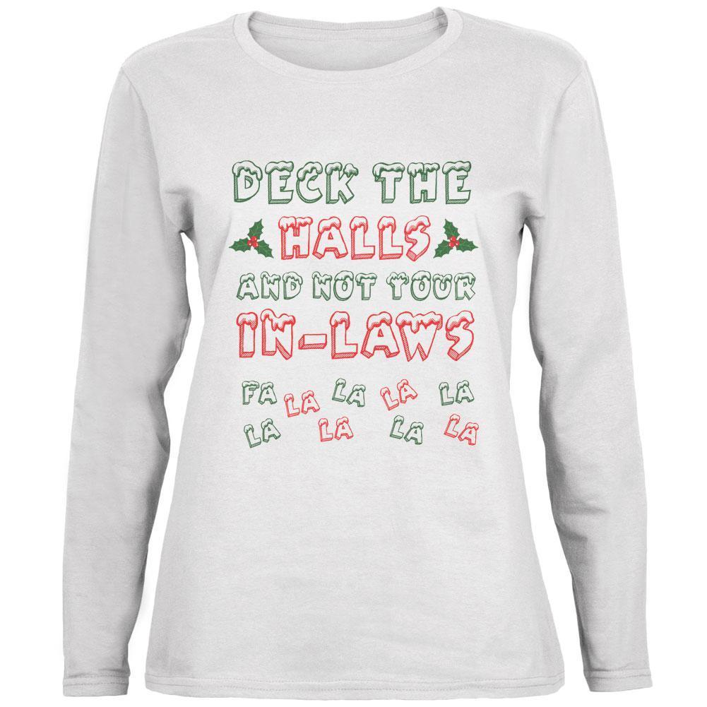 Christmas Deck the Halls Not Your In-Laws Ladies' Relaxed Jersey Long-Sleeve Tee