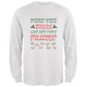 Christmas Deck the Halls Not Your Family Mens Long Sleeve T Shirt