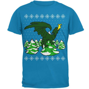 Ugly Christmas Sweater Dragon Winter Mens T Shirt