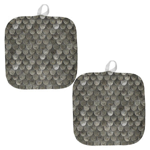 Halloween Steel Scale Armor All Over Pot Holder (Set of 2)